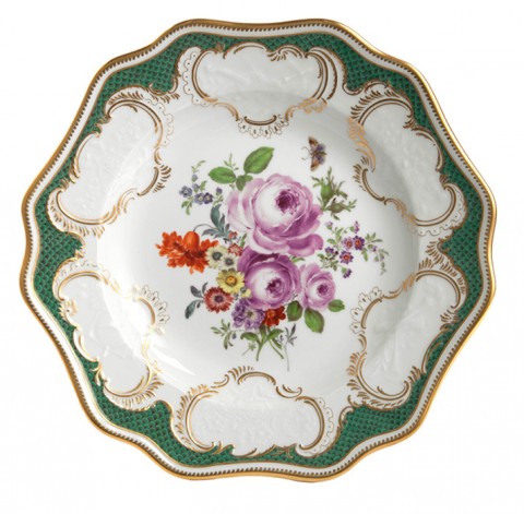 Plato de pared 26 cm, Bouquet. Manera antigua, decoracion de oro