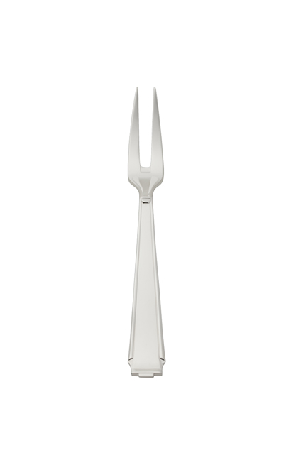 Tenedor servir carne, plata Art Deco