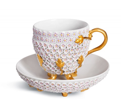 Taza con platillo Flores de Nieve
