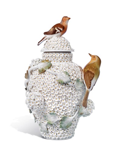 Jarrón con tapa Flores de Nieve H 29 41 