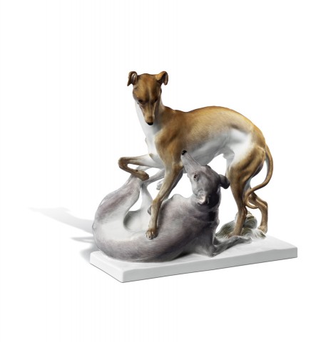 Figura Los perros de caza, H 24 cm  