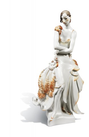 figura Dama con Abanico, H 47 cm 