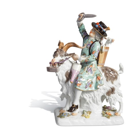 Figura Sastre en macho cabrío, H 21,5 cm 