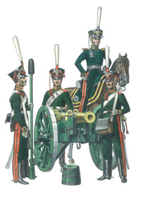 Канониры и обер-офицер лейб-гвардии Конной артиллерии