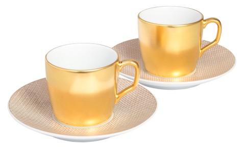 tazas expresso MEISSEN COSMOPOLITAN, oro/malla de oro