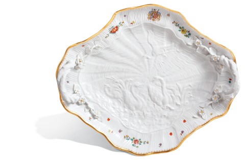 Bandeja de porcelana cisne, L 51 cm